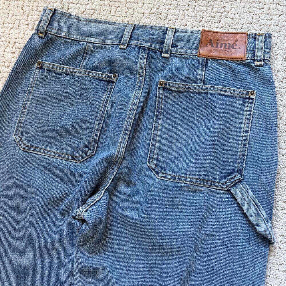 Aime Leon Dore Womens Workwear Pants Mid Wash Jeans Size 28 High-rise Straight - Picture 5 of 10